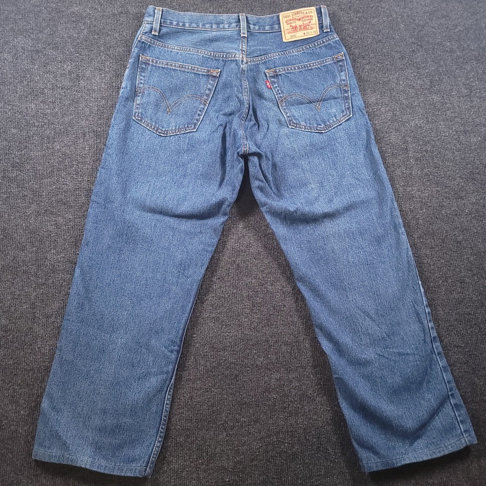 Levi's 505 Jeans Mens 34x25.5 Straight Fit Denim Work VTG Made In USA Y2K Street - Picture 10 of 12